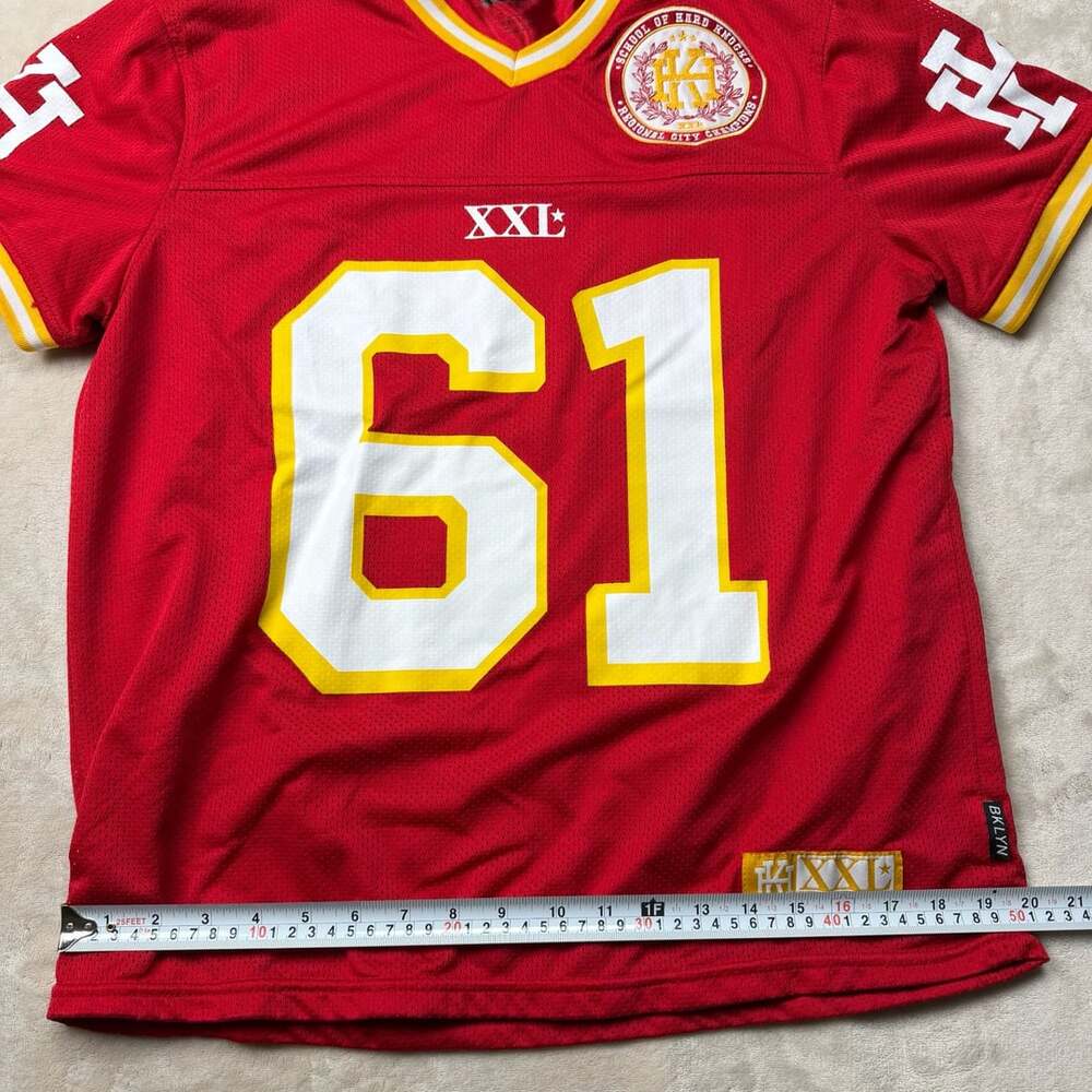 Vintage 2000’s School of Hard Knocks mesh Football Jersey Size M Red 61 - Picture 7 of 8